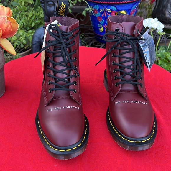 🏴󠁧󠁢󠁥󠁮󠁧󠁿 New MIE Undercover x Dr. Martens Cherry Red 1460 Boots UK 7 - Picture 3 of 17